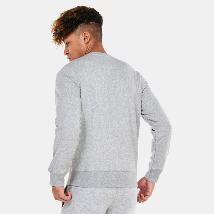 New Balance Men's NB Essentials Stacked Logo Crewneck Sweatshirt Grey New Balance Men's NB Essentials Stacked Logo Crewneck Sweatshirt Grey image number 1