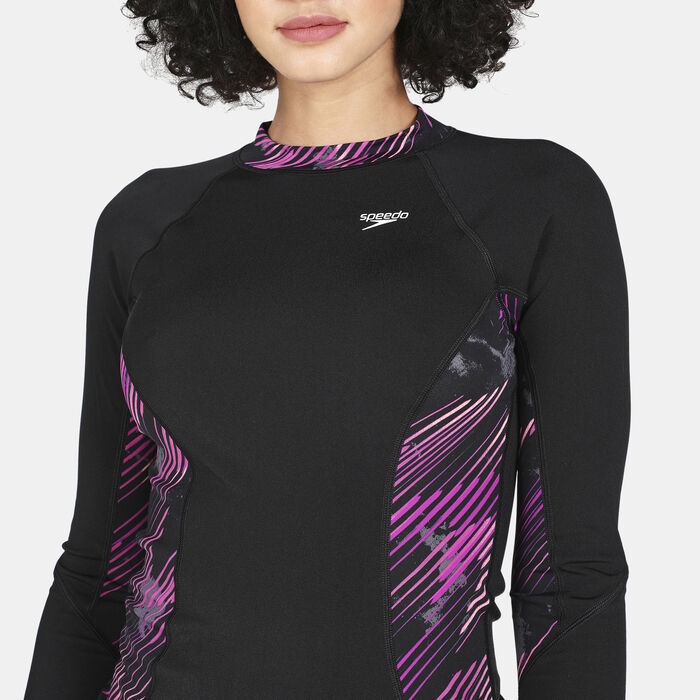 Speedo Women's Sports Long Sleeve Rashguard Black Speedo Women's Sports Long Sleeve Rashguard Black image number 3