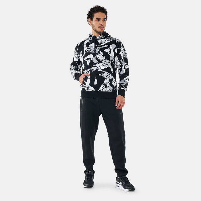 Nike Men's Sportswear Sport Essentials+ Allover Print Hoodie Blue Nike Men's Sportswear Sport Essentials+ Allover Print Hoodie Blue image number 2