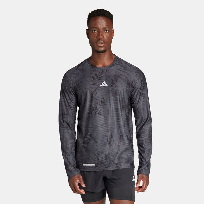 adidas Men's Ultimateadidas All Over Print Running T-Shirt Black adidas Men's Ultimateadidas All Over Print Running T-Shirt Black image number 0
