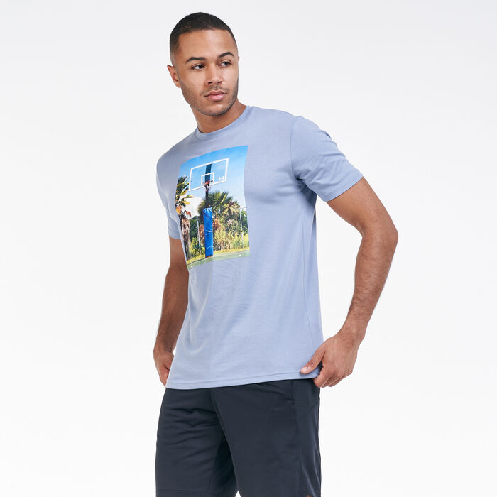 Under Armour Men's Hoops Summer Daze T-Shirt Blue Under Armour Men's Hoops Summer Daze T-Shirt Blue image number 0