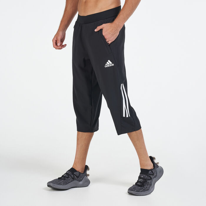 adidas Men's AEROREADY 3-Stripes Primeblue Capri Pants Black adidas Men's AEROREADY 3-Stripes Primeblue Capri Pants Black image number 0