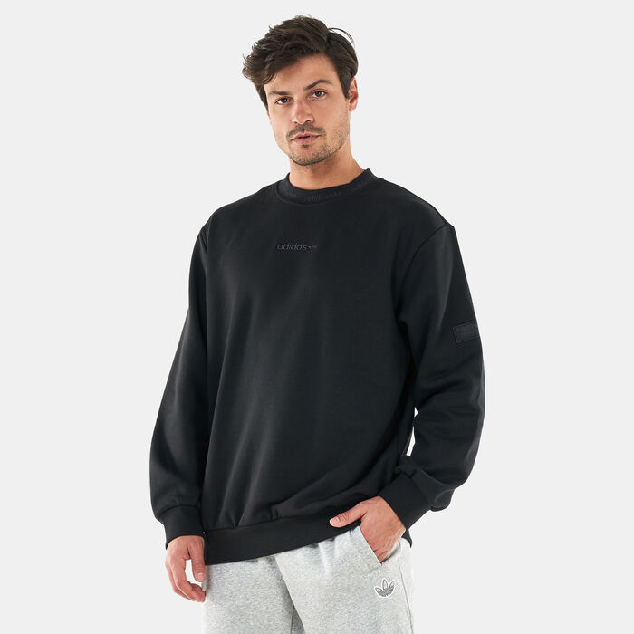 adidas Originals Men's Trefoil Linear Crew Sweatshirt Black adidas Originals Men's Trefoil Linear Crew Sweatshirt Black image number 0