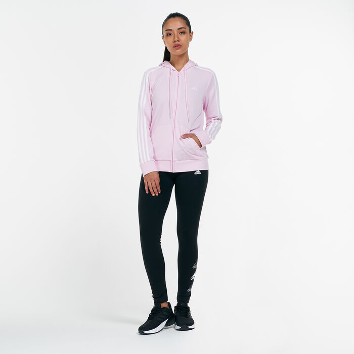 adidas Women's Essentials 3-Stripes Hoodie White adidas Women's Essentials 3-Stripes Hoodie White image number 2