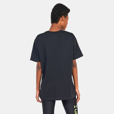 Under Armour Women's Project Rock Heavyweight Campus T-Shirt Black