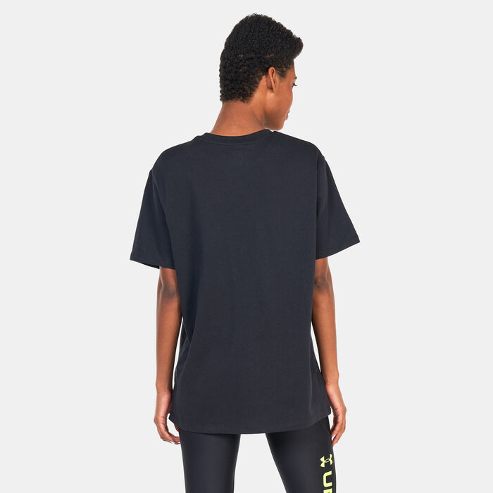 Under Armour Women's Project Rock Heavyweight Campus T-Shirt Black image number 1