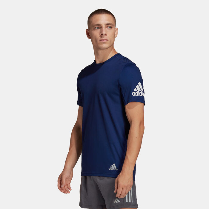 adidas Men's Run It T-Shirt Blue image number 0