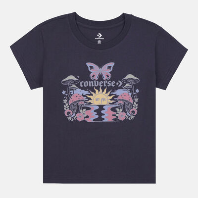 Converse Women's Blooming Skate T-Shirt Grey