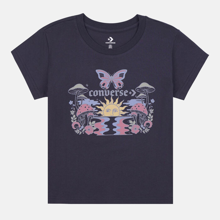 Converse Women's Blooming Skate T-Shirt Grey Converse Women's Blooming Skate T-Shirt Grey image number 0