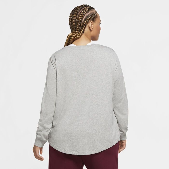 Nike Women's Sportswear Essential T-Shirt (Plus Size) Grey Nike Women's Sportswear Essential T-Shirt (Plus Size) Grey image number 1