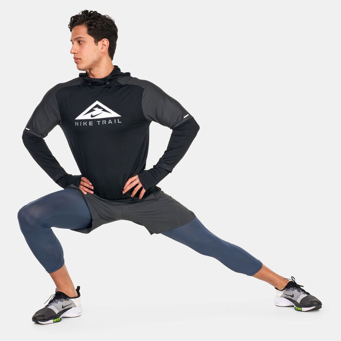 Nike Men's Dri-FIT Trail Running Hoodie Black Nike Men's Dri-FIT Trail Running Hoodie Black image number 2