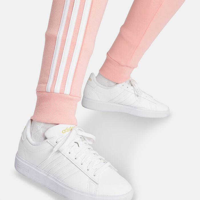 adidas Women's Essentials 3-Stripes Fleece Pants Pink adidas Women's Essentials 3-Stripes Fleece Pants Pink image number 3