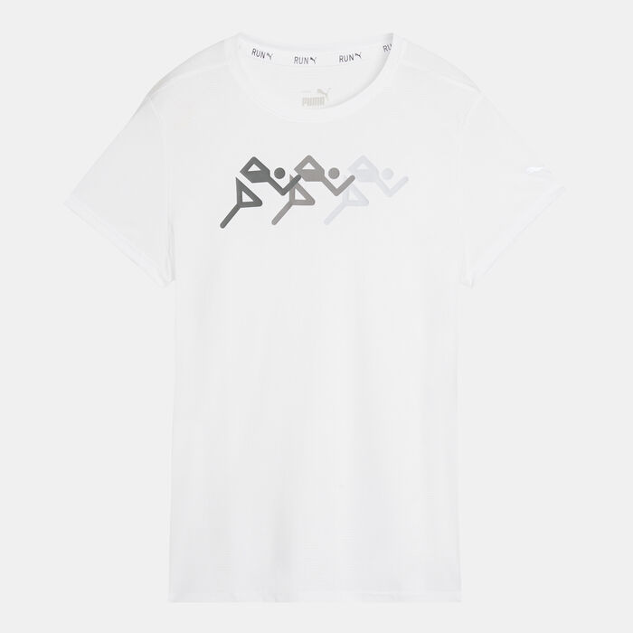 PUMA Women's RUN FAVOURITE Graphic T-Shirt White image number 0