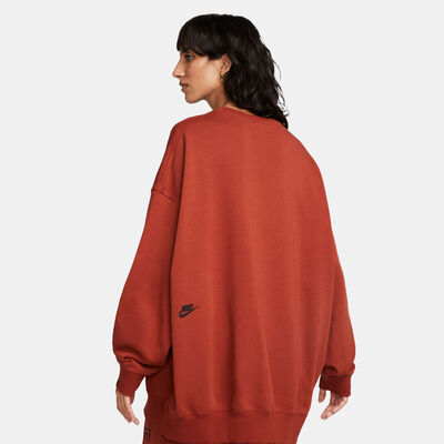 Nike Women's Oversized French Terry Sweatshirt Brown
