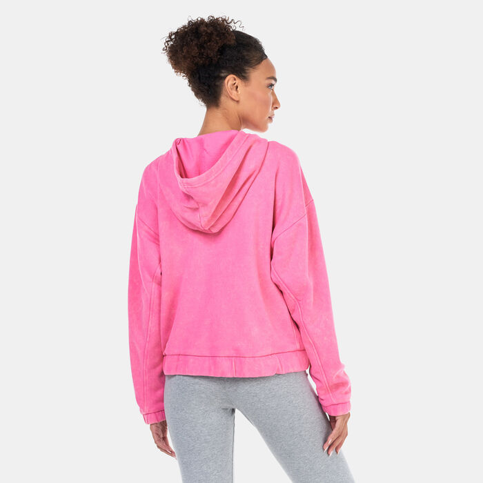 adidas Women's ALL SZN Fleece Hooded Track Jacket Pink adidas Women's ALL SZN Fleece Hooded Track Jacket Pink image number 1