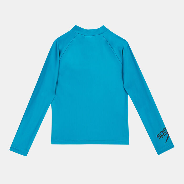 Speedo Kids' Long Sleeve Rashguard (Older Kids) Blue Speedo Kids' Long Sleeve Rashguard (Older Kids) Blue image number 1