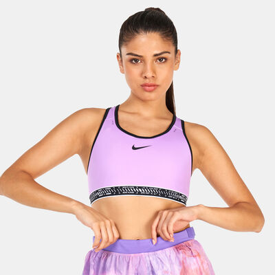 Nike Women's Swoosh On The Run Medium-Support Sports Bra Pink