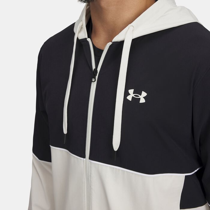 Under Armour Men's Zone Woven Basketball Jacket White image number 2