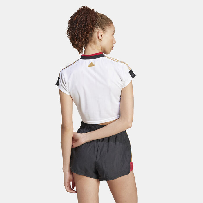 adidas Women's Tiro Cut 3-Stripes Cropped Jersey White adidas Women's Tiro Cut 3-Stripes Cropped Jersey White image number 1