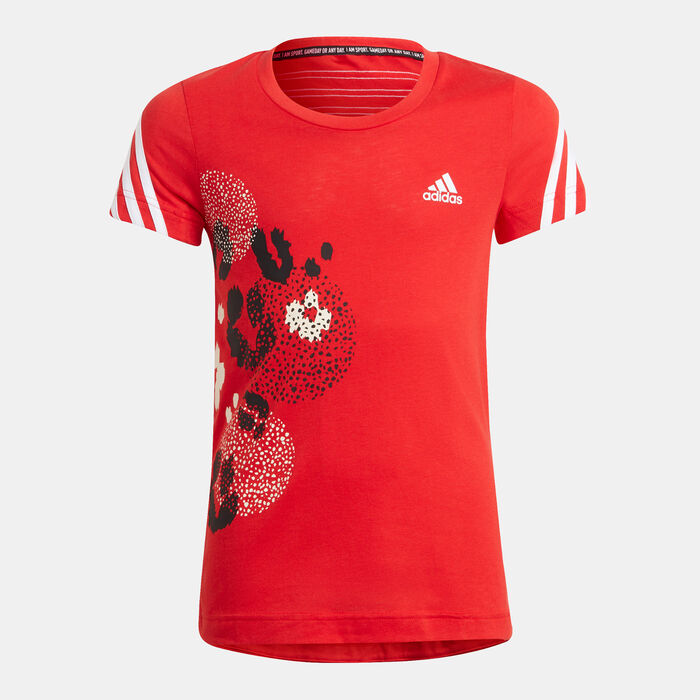 adidas Kids' 3-Stripes Graphic T-Shirt Red adidas Kids' 3-Stripes Graphic T-Shirt Red image number 0