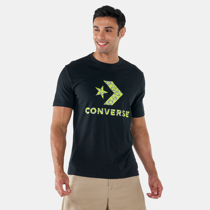 Converse Men's Reflective Cheetah Infill Star Chevron T-Shirt Black Converse Men's Reflective Cheetah Infill Star Chevron T-Shirt Black image number 0