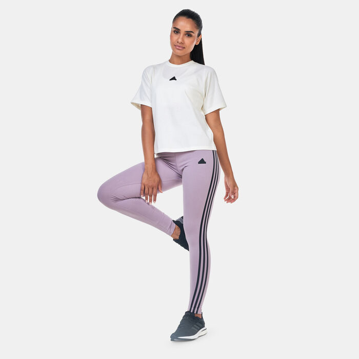 adidas Women's Future Icons 3-Stripes Leggings Purple adidas Women's Future Icons 3-Stripes Leggings Purple image number 2