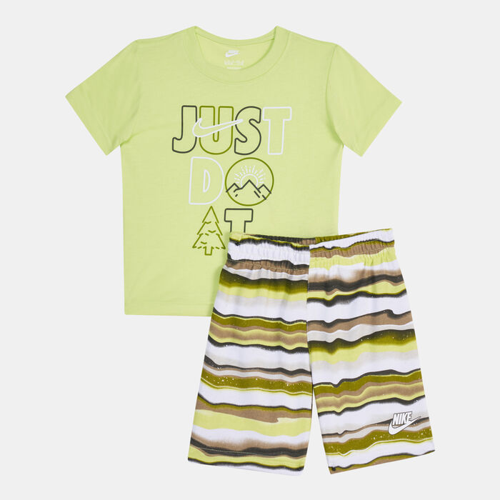 Nike Kids' Sportswear LNT Allover Print T-Shirt And Shorts Set Green image number 0