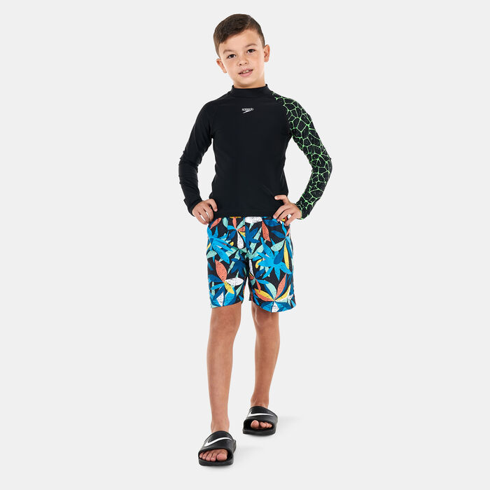 Speedo Kids' Printed Long Sleeve Rashguard Green Speedo Kids' Printed Long Sleeve Rashguard Green image number 2