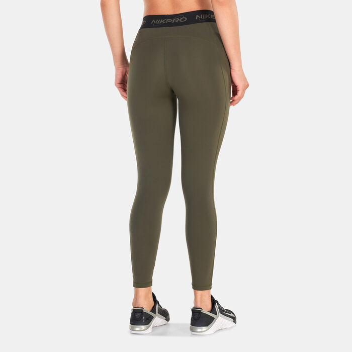 Nike Women's Pro Dri-FIT Graphic Leggings Green Nike Women's Pro Dri-FIT Graphic Leggings Green image number 1