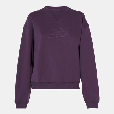 New Balance Women's Logo French Terry Sweatshirt Purple