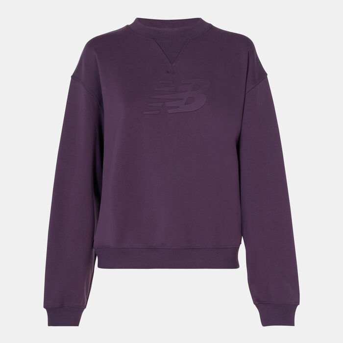 New Balance Women's Logo French Terry Sweatshirt Purple New Balance Women's Logo French Terry Sweatshirt Purple image number 1