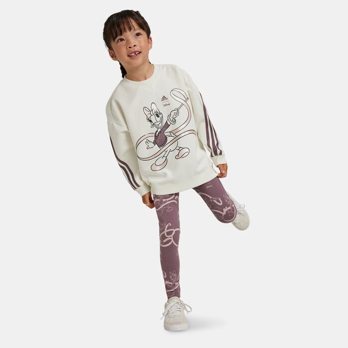 adidas Kids' Disney Minnie and Daisy Sweatshirt and Sweatpants Set (Younger Kids) White image number 2