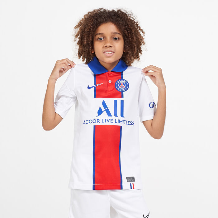 Nike Kids' Paris Saint-Germain Stadium Away Football Jersey - 2020/21 (Older Kids) White Nike Kids' Paris Saint-Germain Stadium Away Football Jersey - 2020/21 (Older Kids) White image number 0