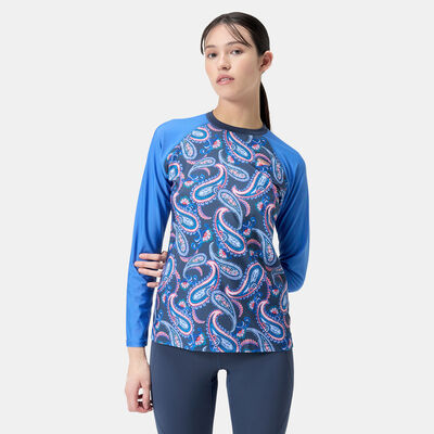 Speedo Women's Long Sleeve Swimming Rashguard Blue