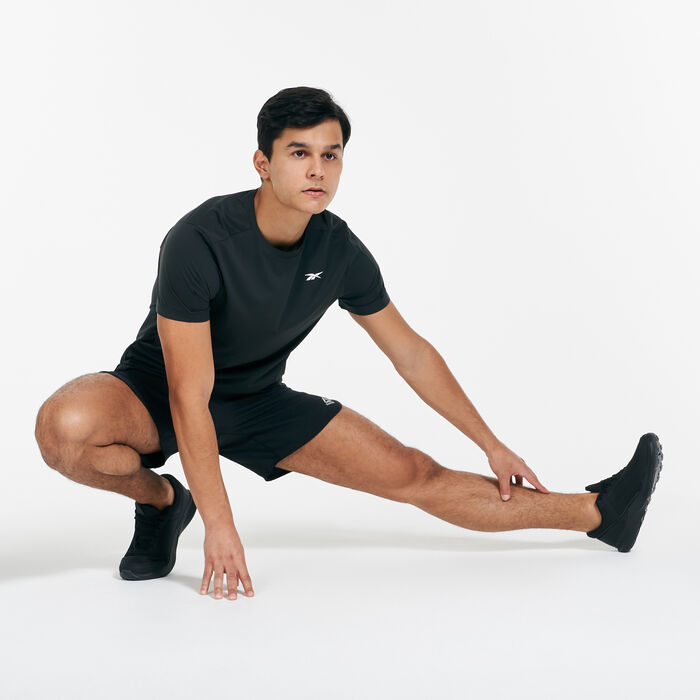 Reebok Men's United By Fitness Perforated T-Shirt Black Reebok Men's United By Fitness Perforated T-Shirt Black image number 2