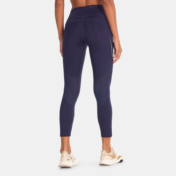 Nike Women's Dri-FIT Fast Graphic 7/8 Running Leggings Blue Nike Women's Dri-FIT Fast Graphic 7/8 Running Leggings Blue image number 1