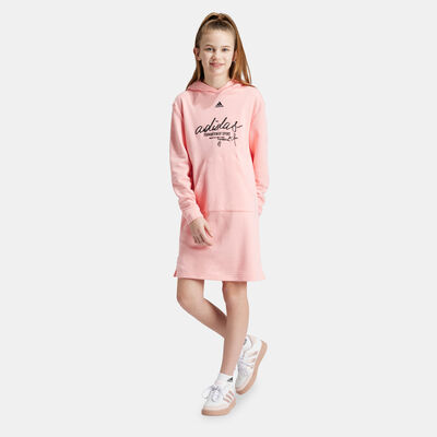 adidas Kids' Brand Love Hooded Dress Pink