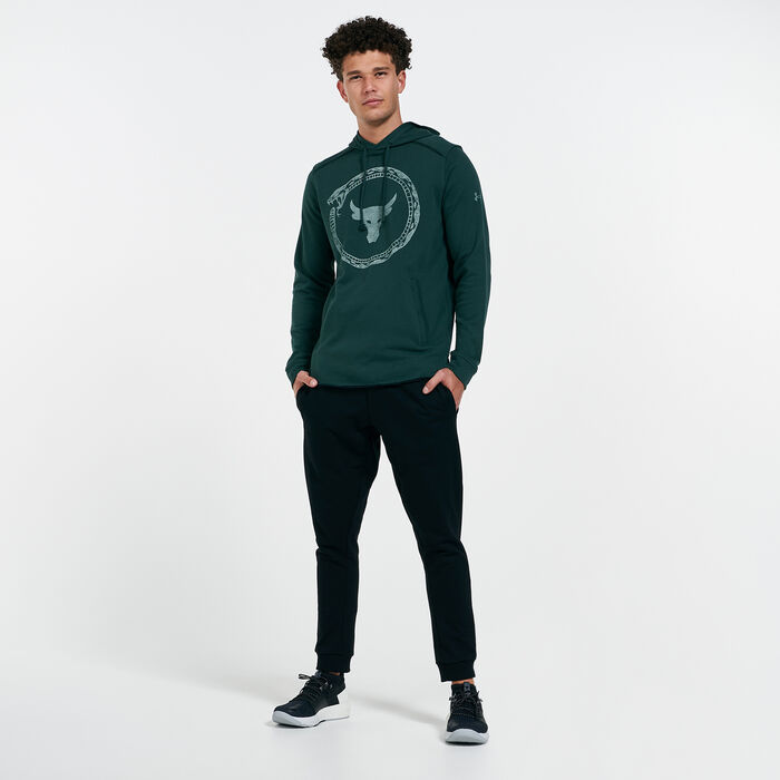 Under Armour Men's Project Rock Terry Snake Hoodie Green image number 2