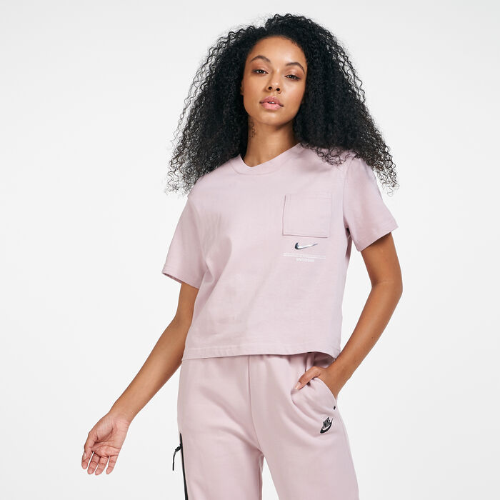 Nike Women's Sportswear Swoosh T-Shirt Pink Nike Women's Sportswear Swoosh T-Shirt Pink image number 0