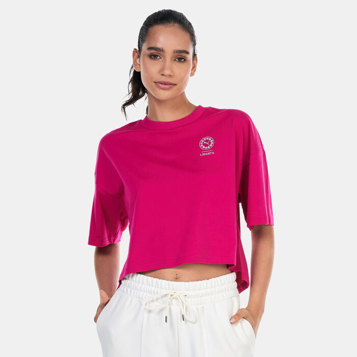 PUMA Women's x LIBERTY Graphic T-Shirt Pink PUMA Women's x LIBERTY Graphic T-Shirt Pink image number 0