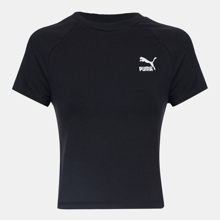 PUMA Women's Iconic T7 Crop Top Black PUMA Women's Iconic T7 Crop Top Black image number 0