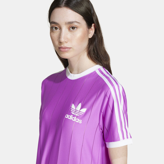 adidas Originals Women's Adicolor 3-Stripes Pinstripe T-Shirt Pink adidas Originals Women's Adicolor 3-Stripes Pinstripe T-Shirt Pink image number 4