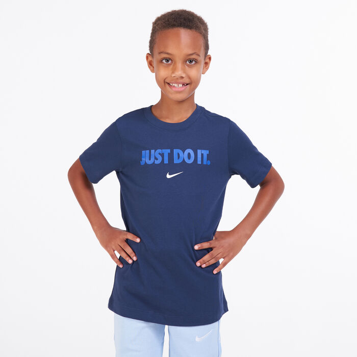 Nike Kids' Sportswear Just Do It T-Shirt Blue Nike Kids' Sportswear Just Do It T-Shirt Blue image number 0