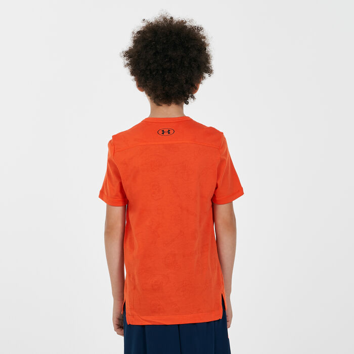Under Armour Kids' Project Rock T-Shirt Orange image number 1