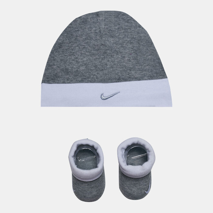 Nike Kids' Simple Swoosh Hat and Bootie Set (Baby & Toddler) Grey Nike Kids' Simple Swoosh Hat and Bootie Set (Baby & Toddler) Grey image number 0