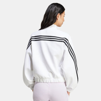 adidas Women's Future Icons 3-Stripes 1/4-Zip Sweatshirt White
