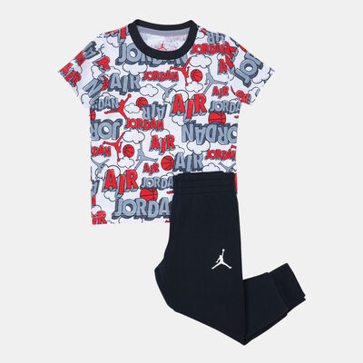 Jordan Kids' Air Comic T-Shirt and Pants Set Black