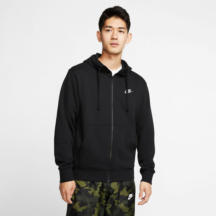 Nike Men's Sportswear Club Full-Zip Hoodie Black image number 0