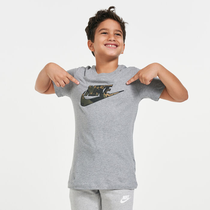 Nike Kids' Sportswear Futura Fill T-Shirt (Older Kids) Grey Nike Kids' Sportswear Futura Fill T-Shirt (Older Kids) Grey image number 0