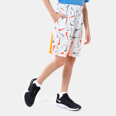 Nike Kids' Dri-FIT Allover Print Shorts Grey